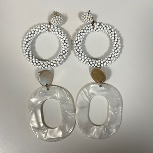 Loft White earring bundle with gold metal finish